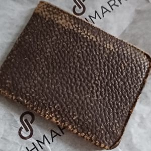 Men's dark brown distressed genuine leather flip wallet